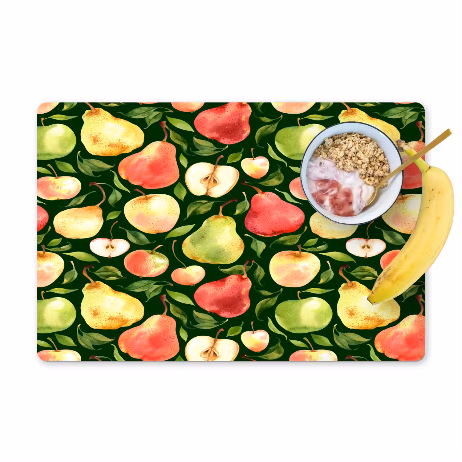 Appels - Peren - Fruit - Groen Placemat vinyl groot 368 -zzzproduct_Kitchenyeah-website