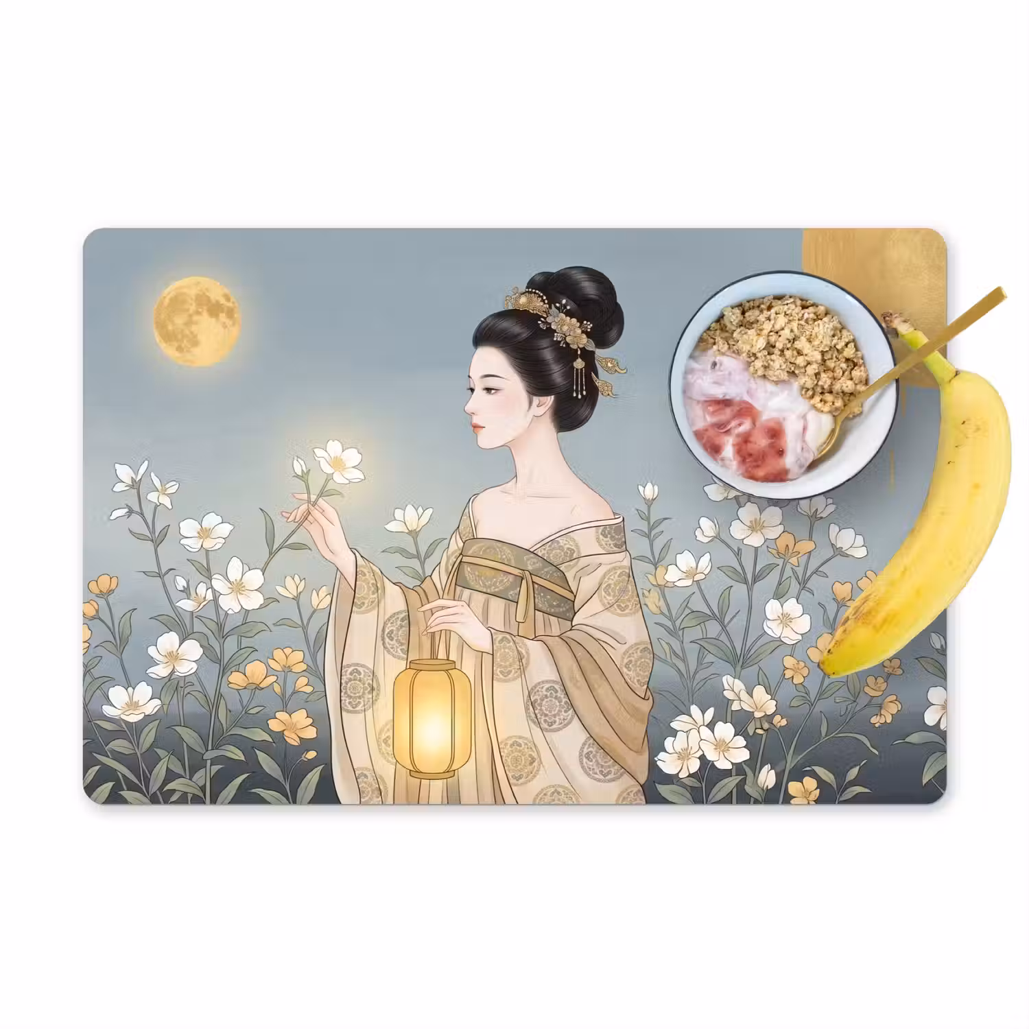 Aziatisch - Vrouw - Kimono Placemat vinyl groot -zzzproduct_Kitchenyeah-website