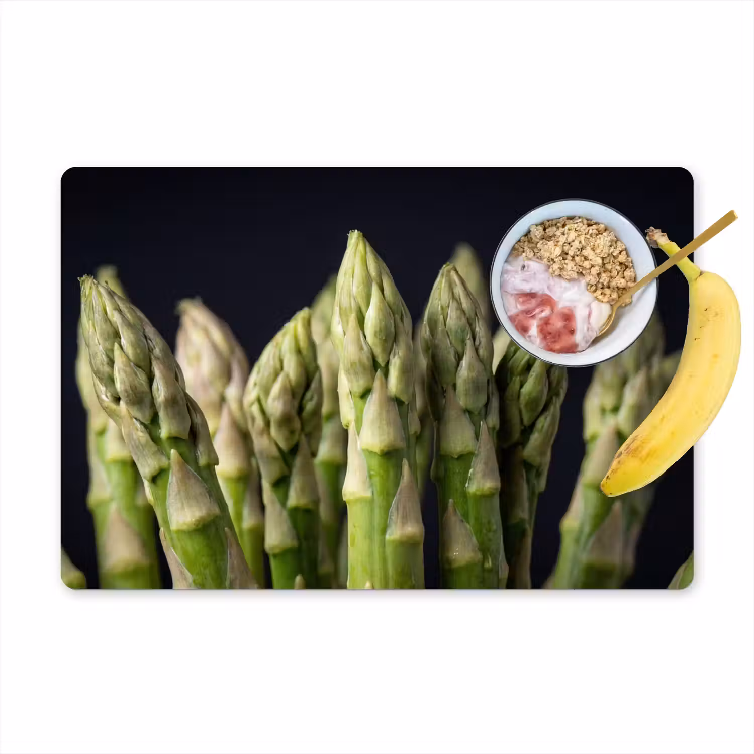 Asperges - Groen - Zwart Placemat vinyl groot -zzzproduct_Kitchenyeah-website