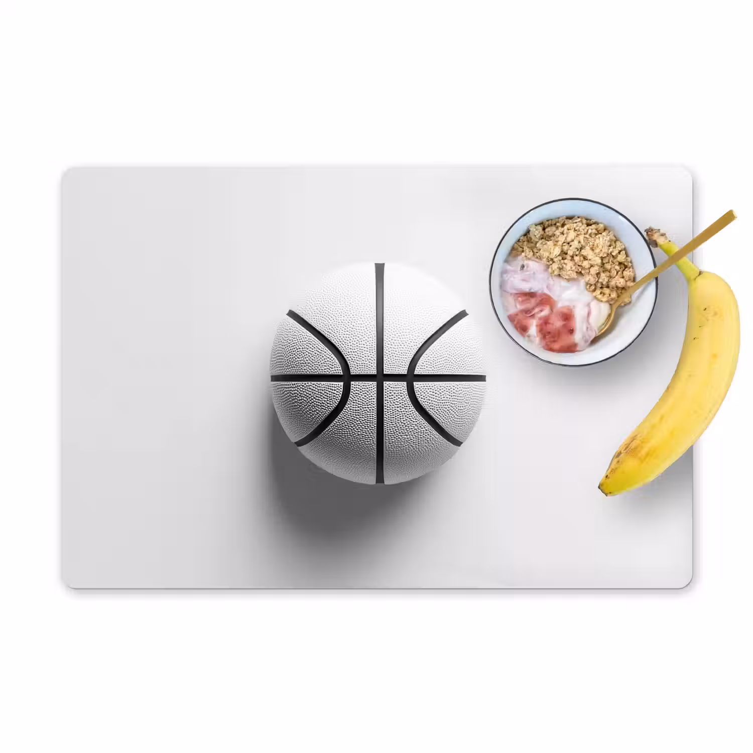 Basketbal - Wit - Schaduw - Lijnen Placemat vinyl groot -zzzproduct_Kitchenyeah-website