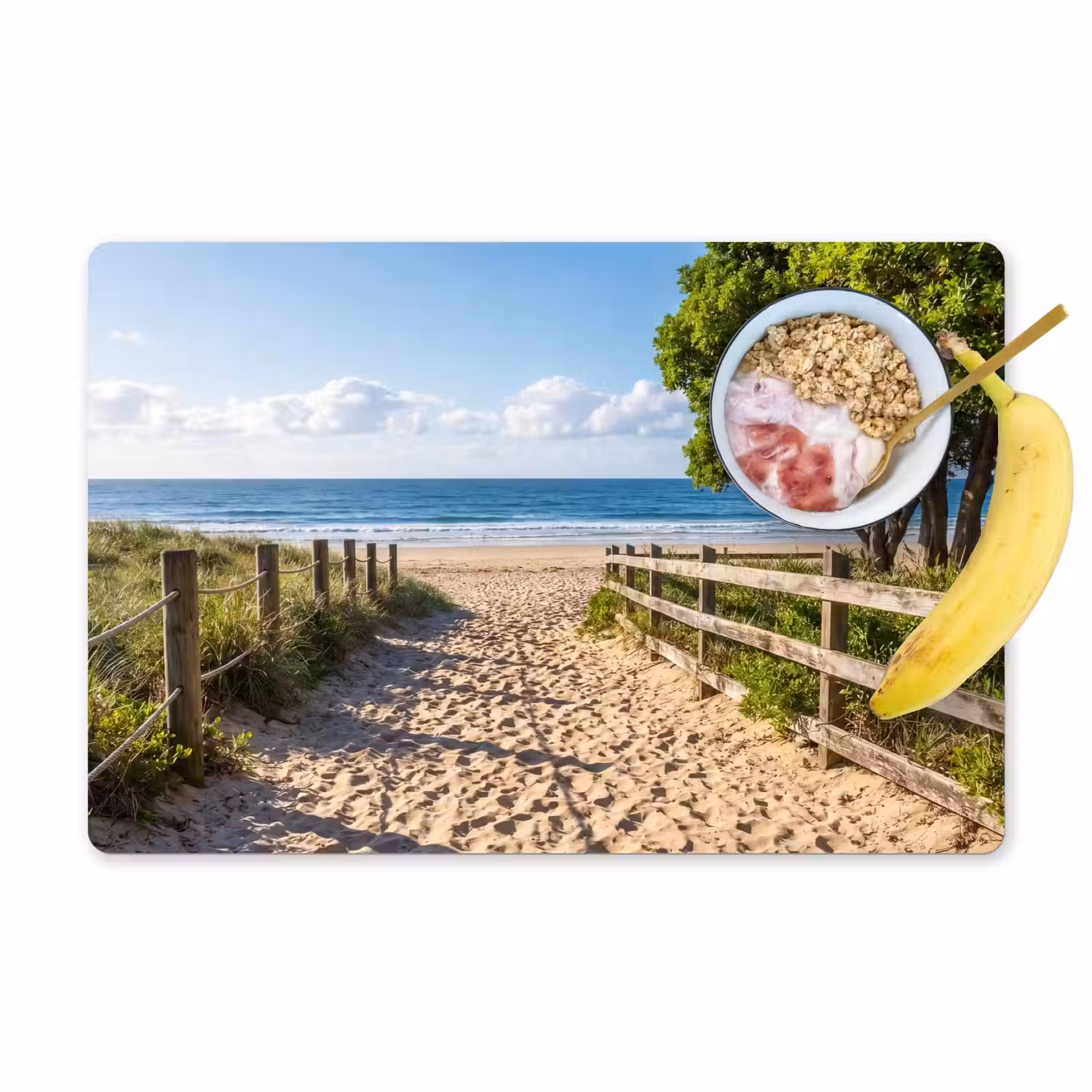 Strand - Zandpad - Oceaan - Natuur Placemat vinyl groot -zzzproduct_Kitchenyeah-website