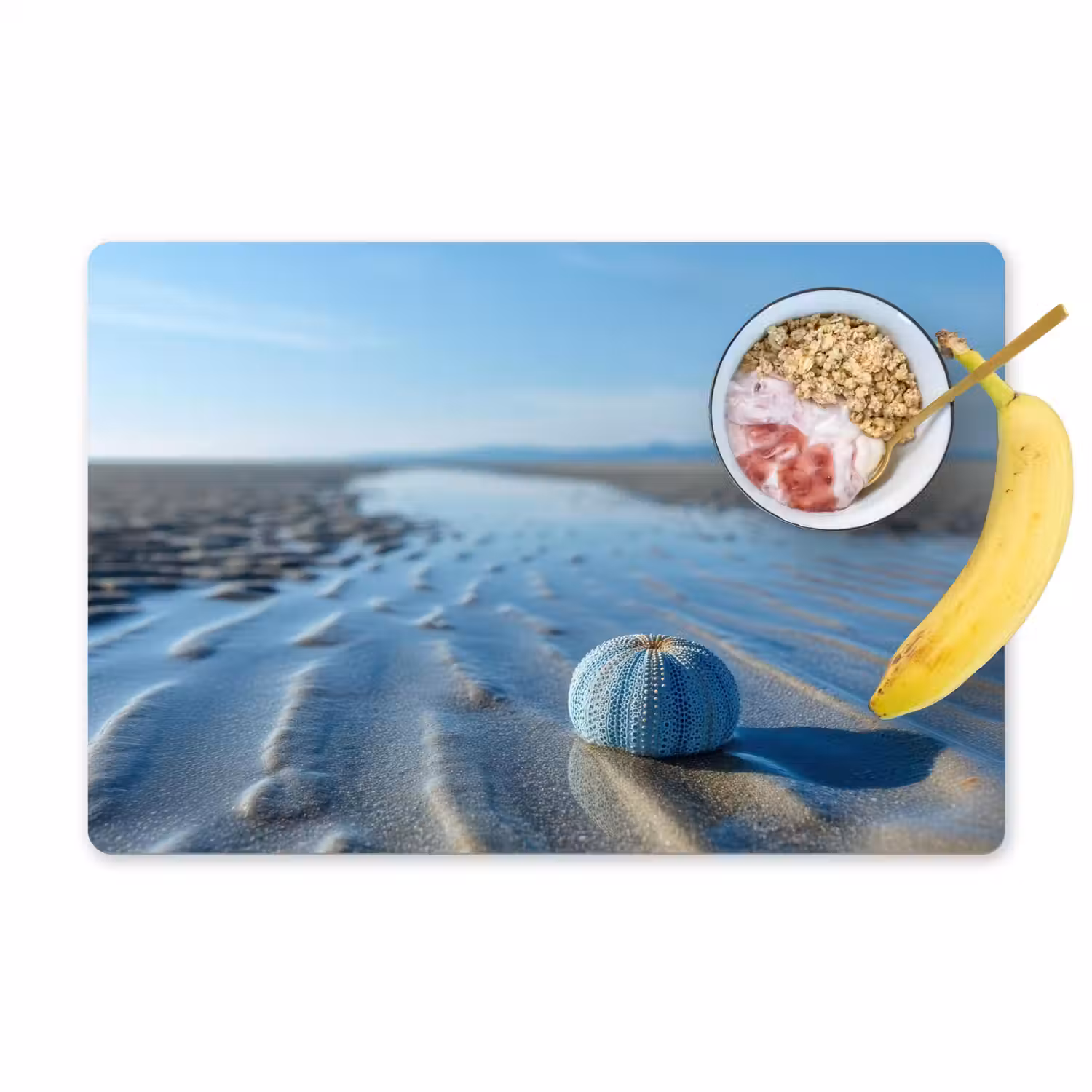 Strand - Schild - Water - Blauw Placemat vinyl groot -zzzproduct_Kitchenyeah-website