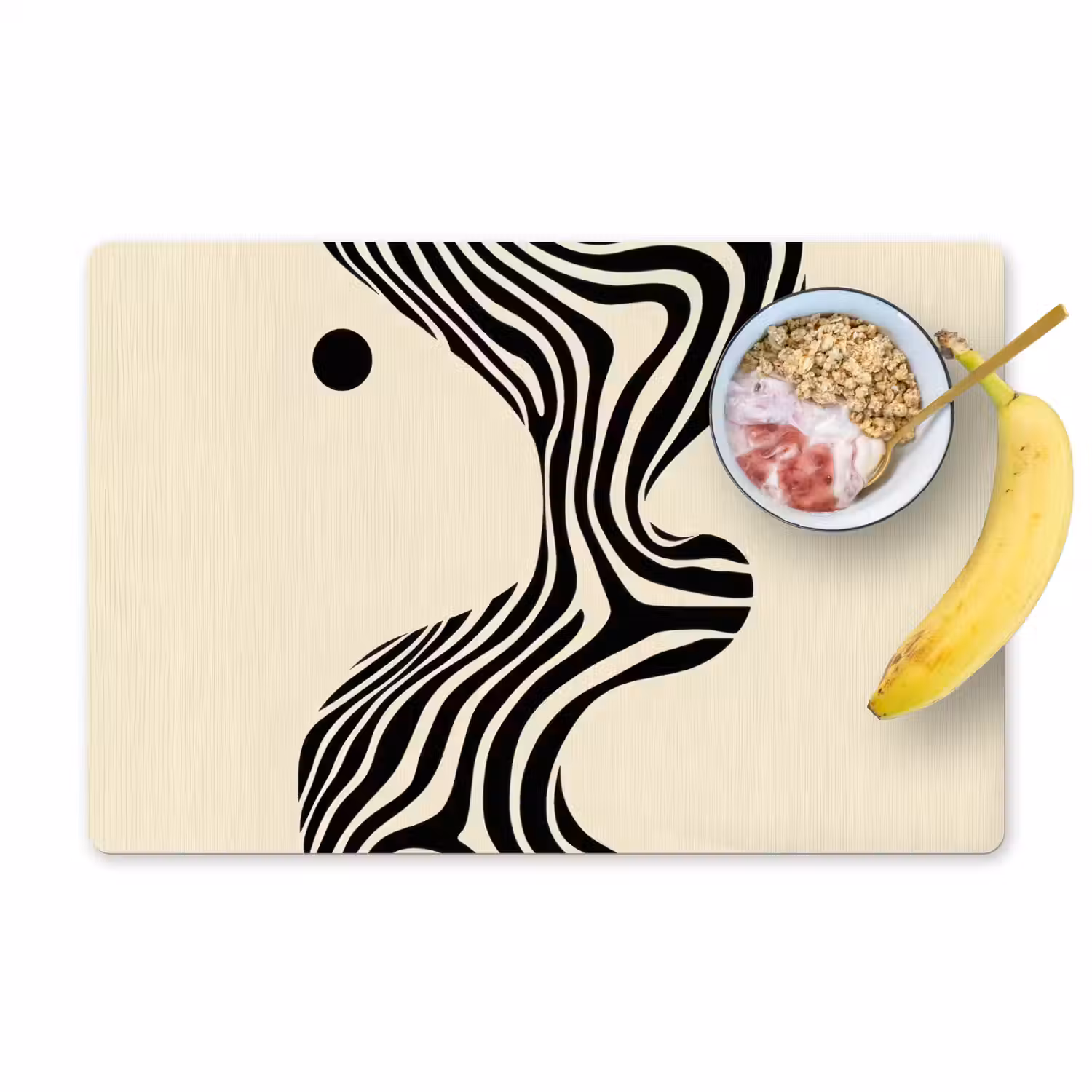 Beige - Lijnen - Golvend - Abstract Placemat vinyl groot -zzzproduct_Kitchenyeah-website