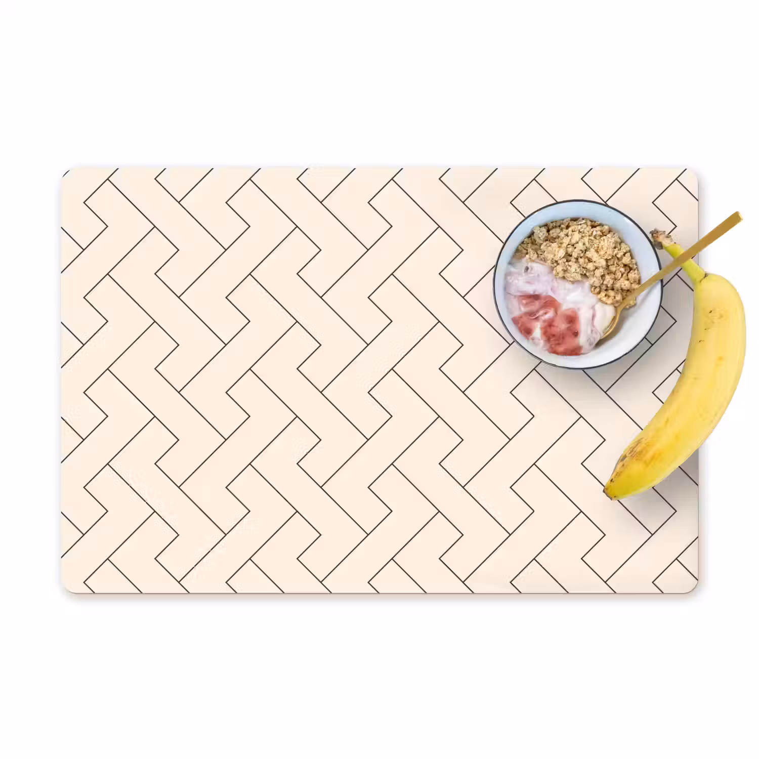 Beige - Zigzag - Patroon Placemat vinyl groot 368 -zzzproduct_Kitchenyeah-website