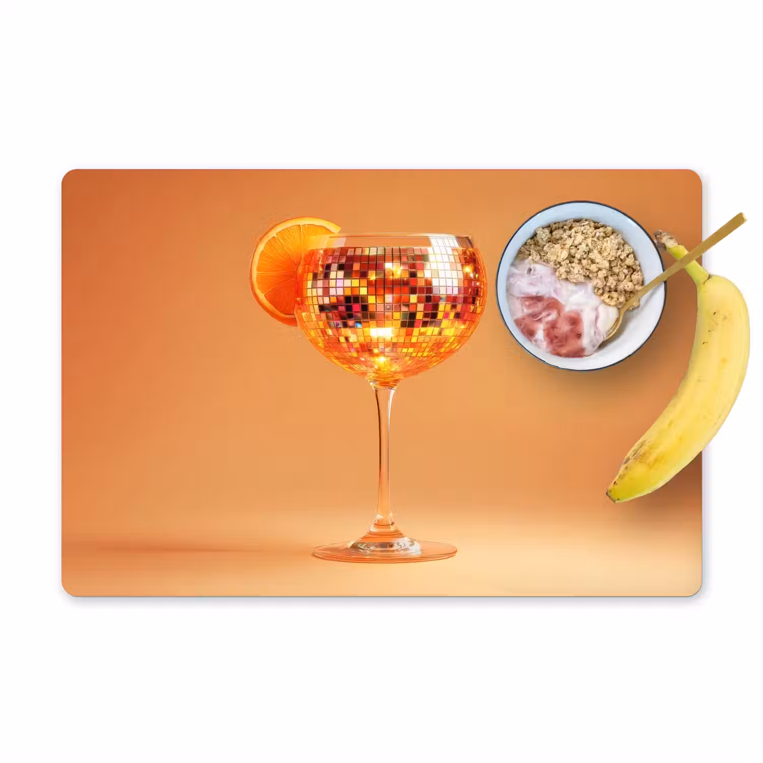 Drank - Oranje - Glitter - Disco Placemat vinyl groot -zzzproduct_Kitchenyeah-website
