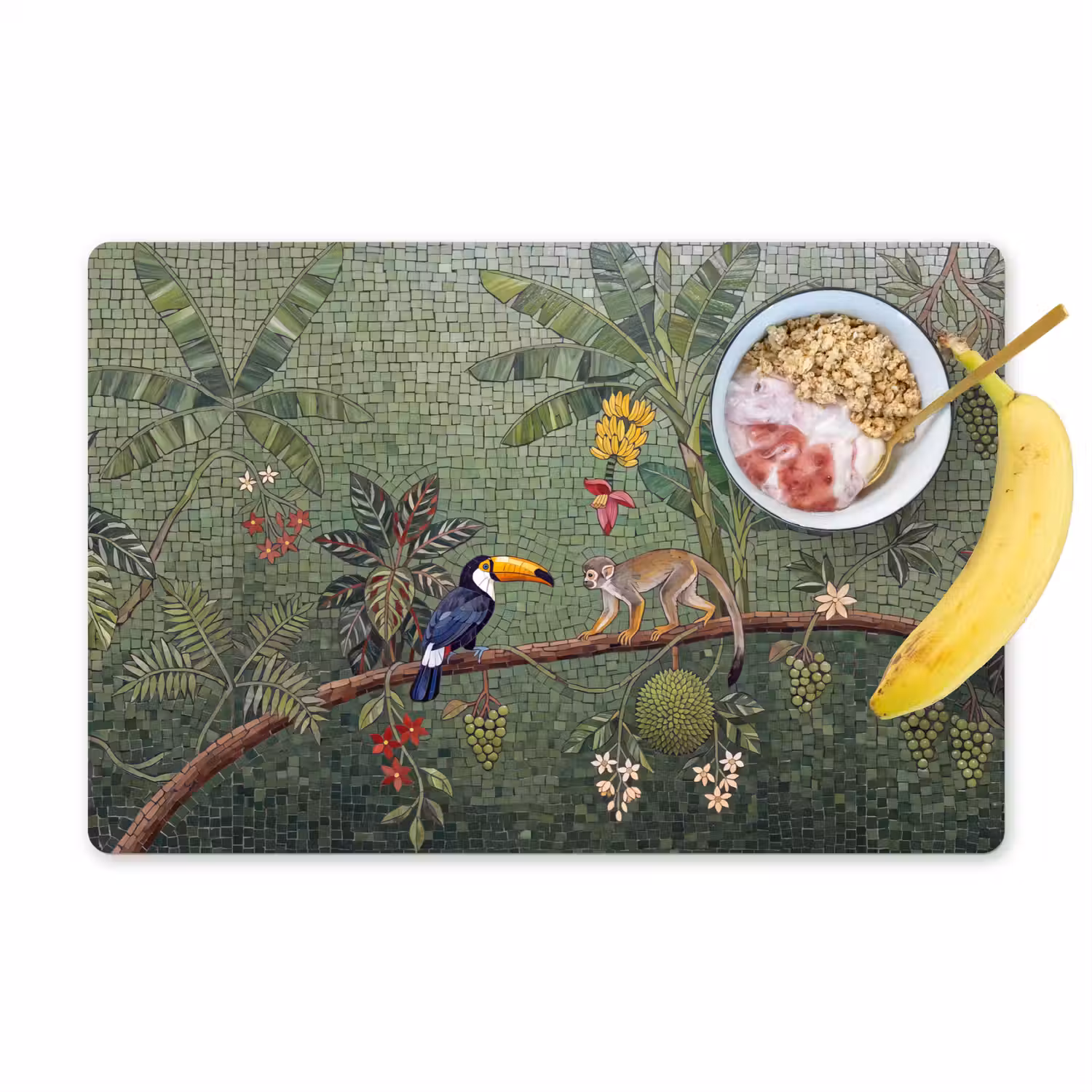 Vogel - Dier - Jungle - Mozaïek - Natuur Placemat vinyl groot -zzzproduct_Kitchenyeah-website