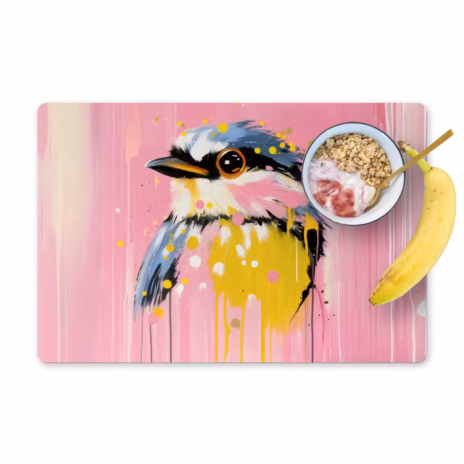 Vogel - Roze - Geel - Blauw Placemat vinyl groot -zzzproduct_Kitchenyeah-website