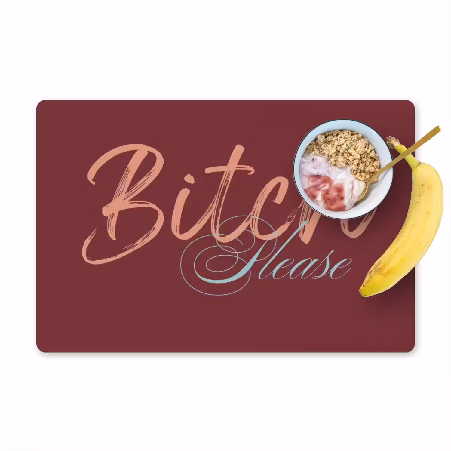 Bitch please - Rood - Blauw Placemat vinyl groot -zzzproduct_Kitchenyeah-website