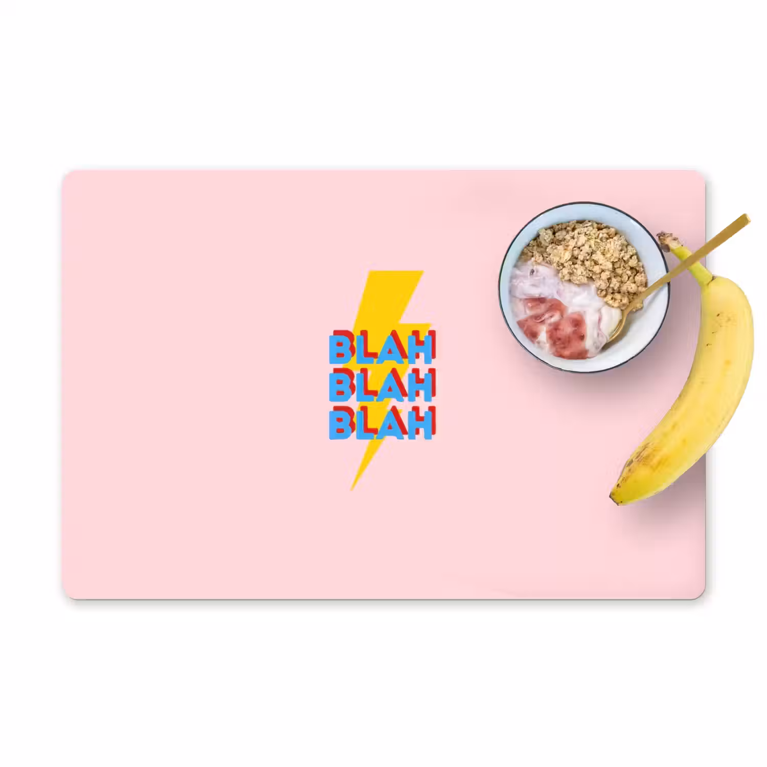 Blah - Bliksem - Roze Placemat vinyl groot -zzzproduct_Kitchenyeah-website
