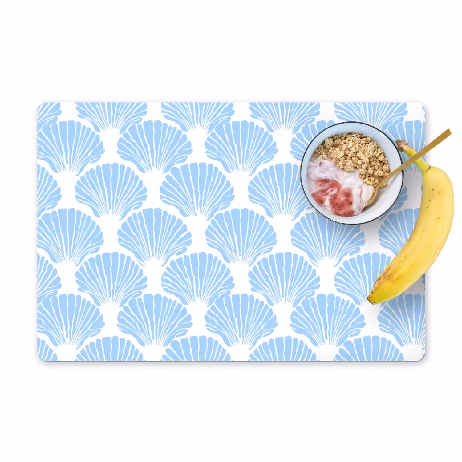 Blauw - Wit - Schelpen - Grafisch - Structuur Placemat vinyl groot 368 -zzzproduct_Kitchenyeah-website