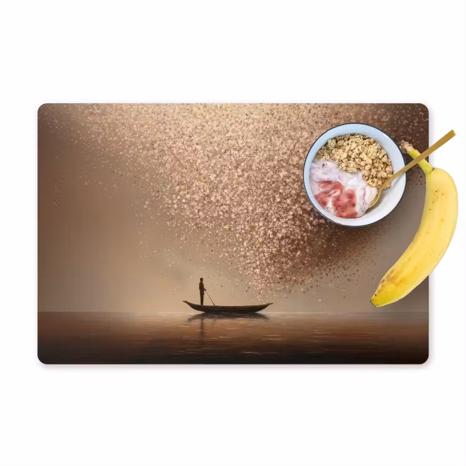 Bootje - Blaadjes - Goud - Water Placemat vinyl groot -zzzproduct_Kitchenyeah-website