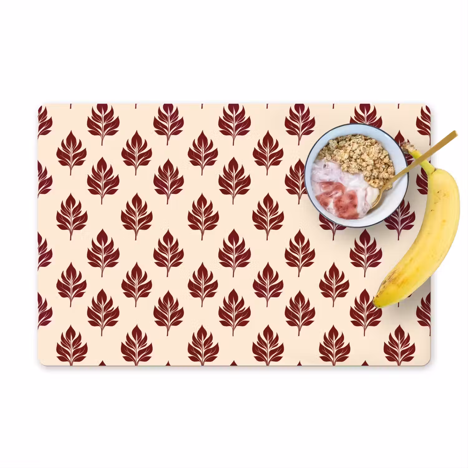 Botanisch - Patroon - Bordeaux Placemat vinyl groot 368 -zzzproduct_Kitchenyeah-website