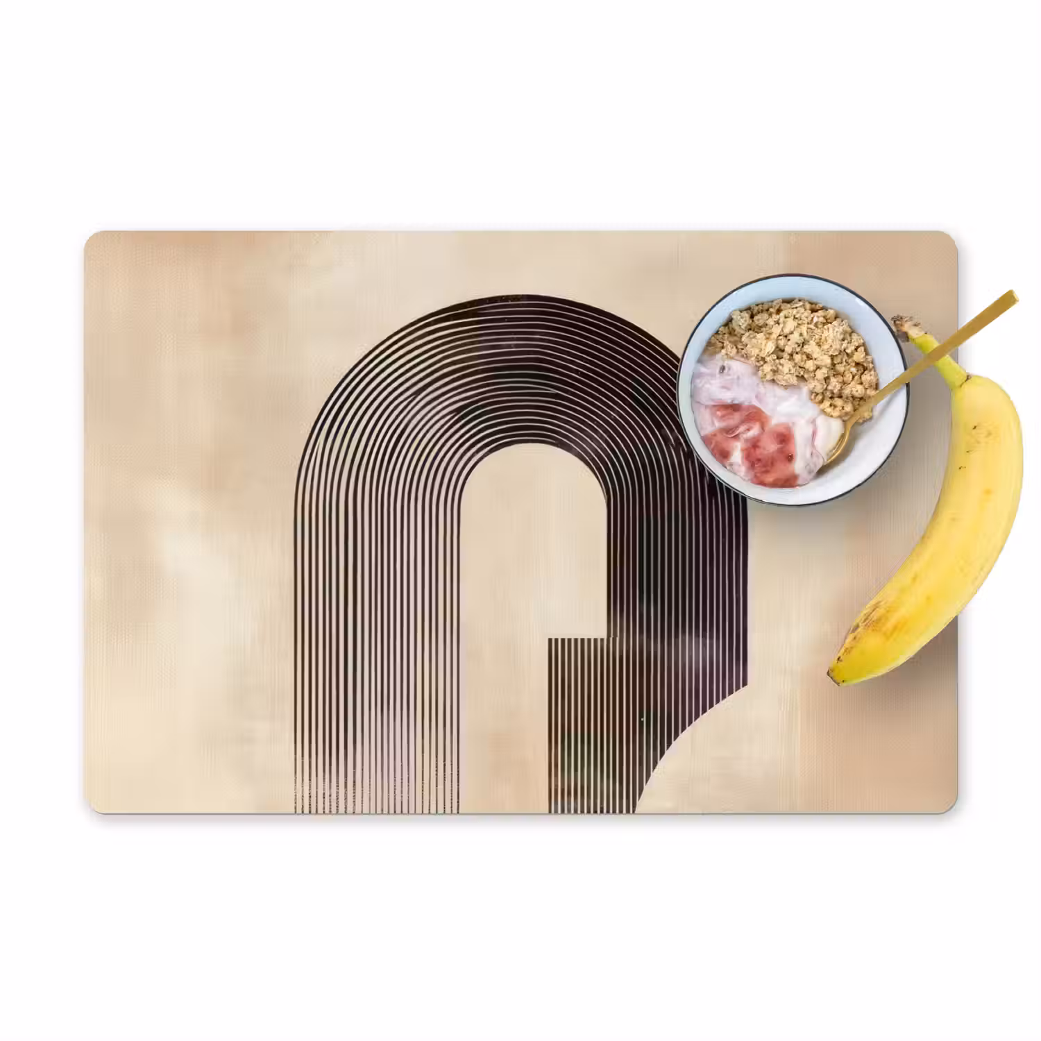 Boog - Strepen - Minimalistisch - Zwart Placemat vinyl groot -zzzproduct_Kitchenyeah-website