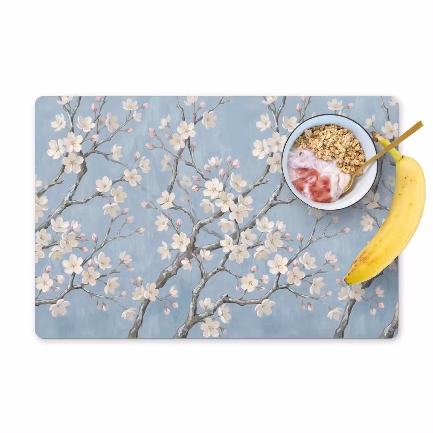 Takken - Kersenbloesem - Blauw Placemat vinyl groot -zzzproduct_Kitchenyeah-website