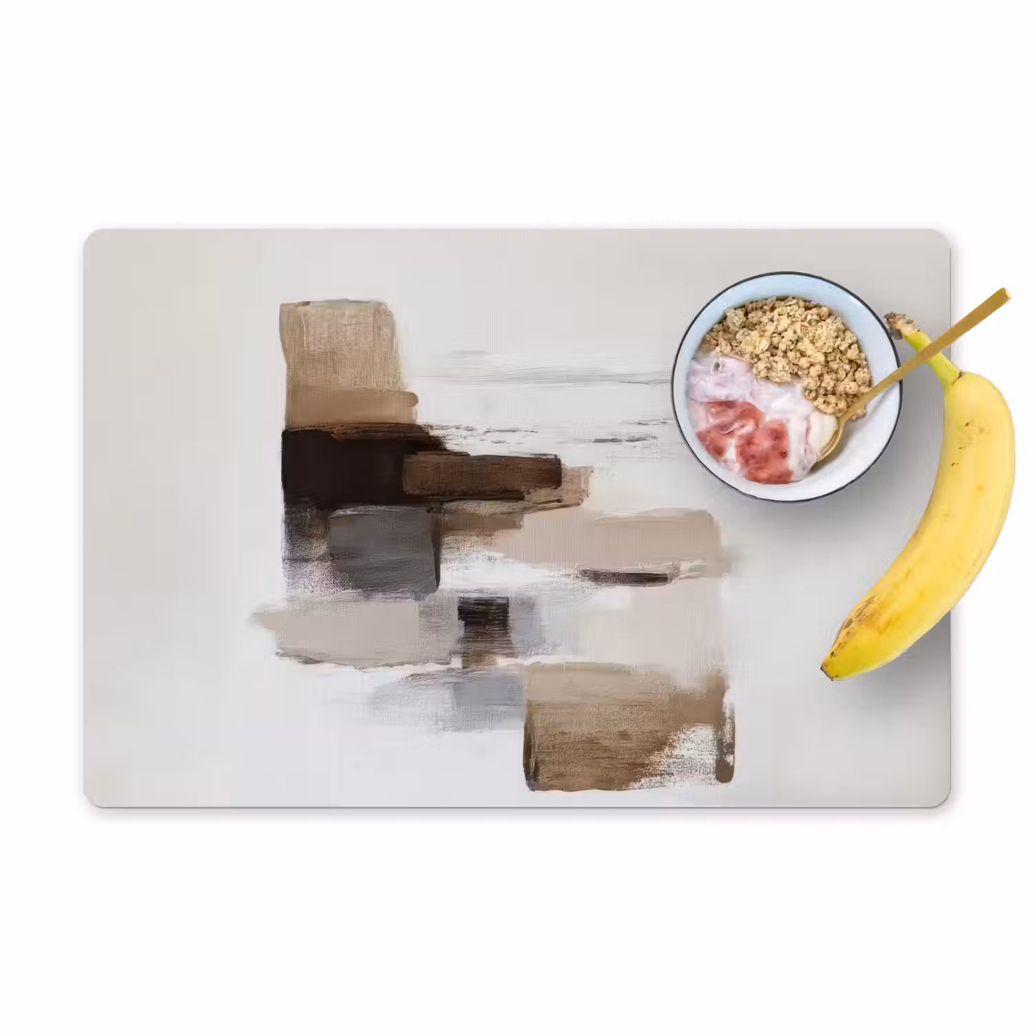Penseelstreken - Balans - Beige - Bruin Placemat vinyl groot -zzzproduct_Kitchenyeah-website