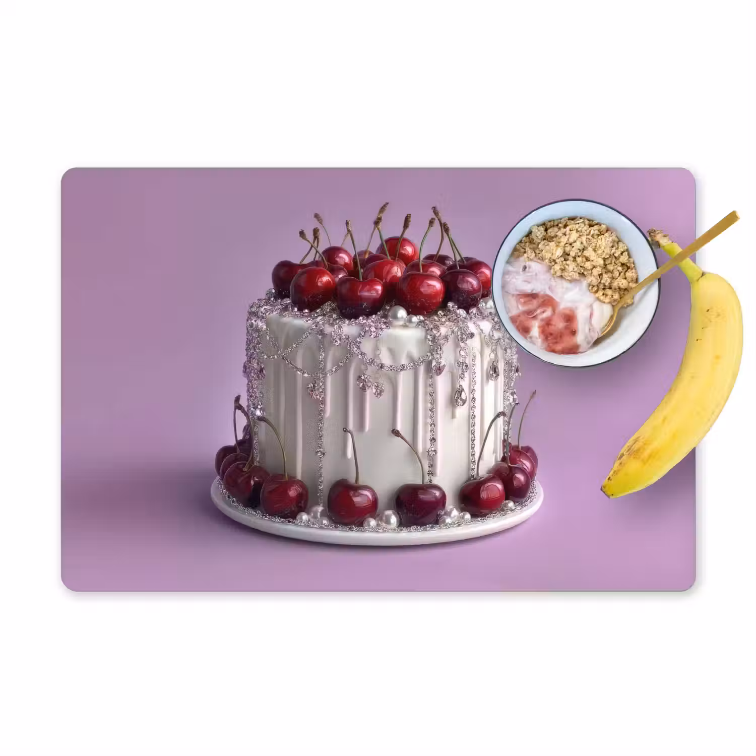 Taart - Kersen - Juwelen - Rood Placemat vinyl groot -zzzproduct_Kitchenyeah-website