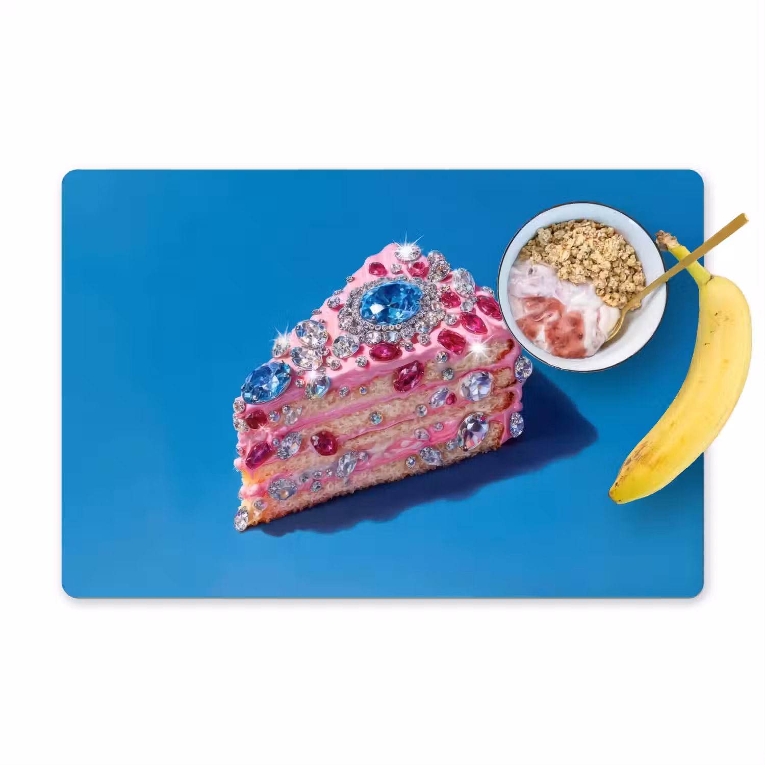 Taart - Edelstenen - Glitters - Roze Placemat vinyl groot -zzzproduct_Kitchenyeah-website