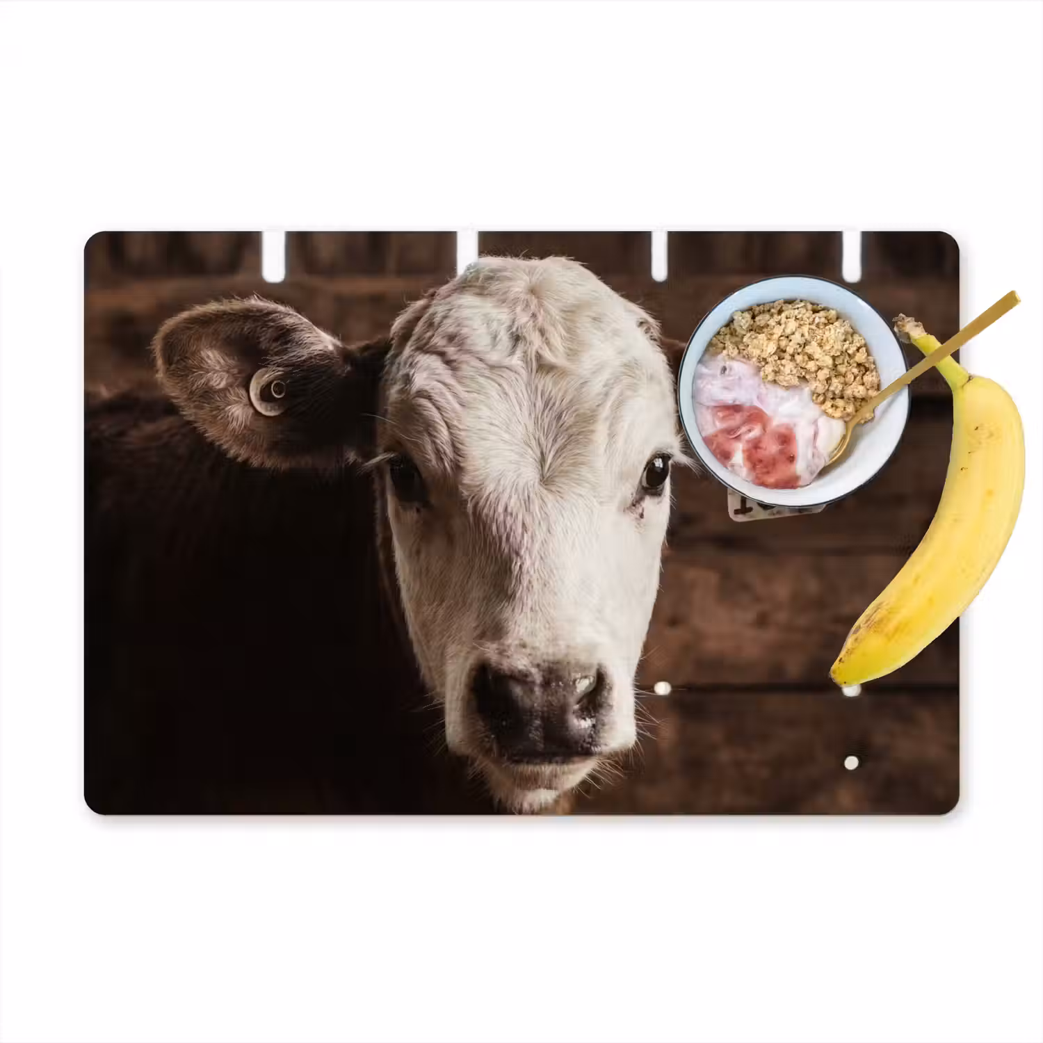 Kalf - Oormerk - Houten stal Placemat vinyl groot -zzzproduct_Kitchenyeah-website