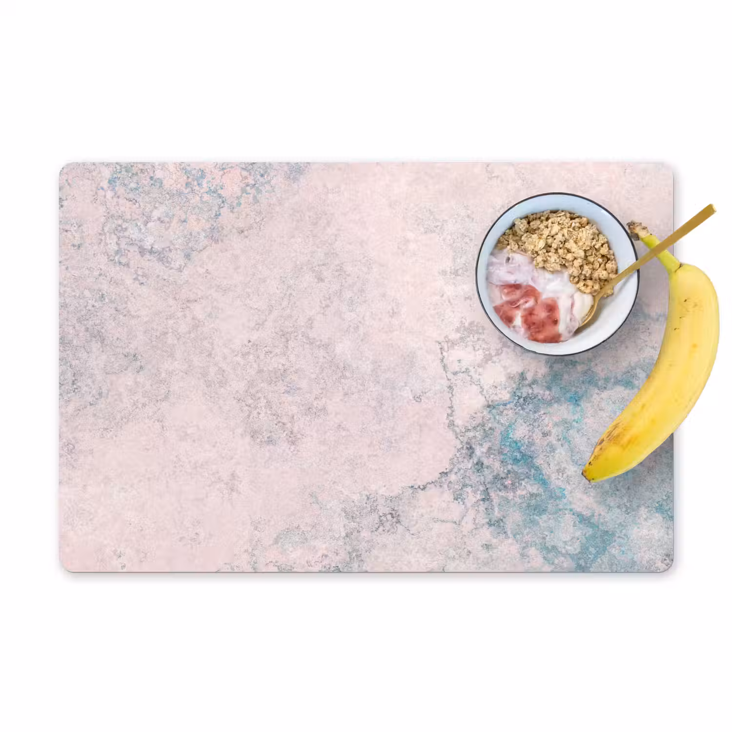 Cement - Beton - Retro - Industrieel - Wit - Blauw Placemat vinyl groot -zzzproduct_Kitchenyeah-website