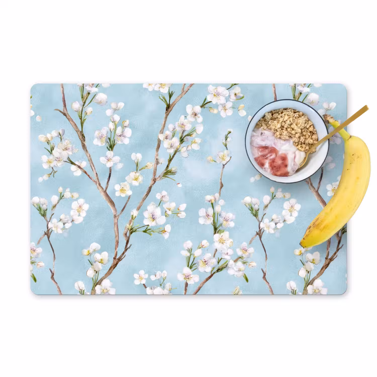 Kersenbloesem - Textuur - Blauw Placemat vinyl groot 368 -zzzproduct_Kitchenyeah-website