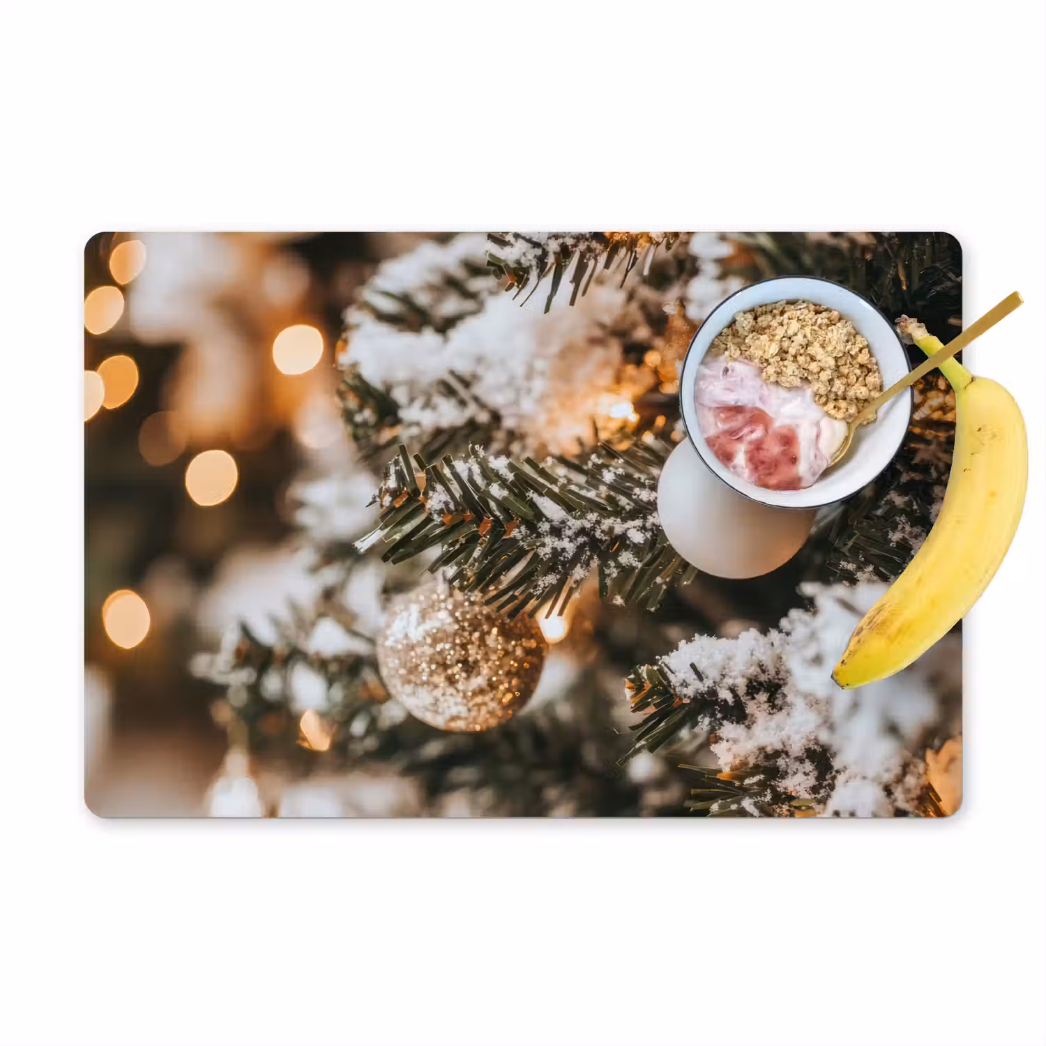 Kerst - Kerstboom - Winter - Binnen - Sneeuw Placemat vinyl groot -zzzproduct_Kitchenyeah-website
