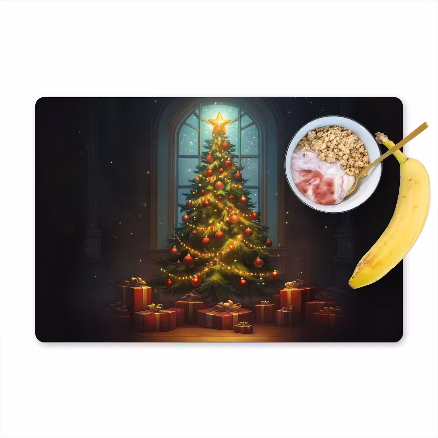 Kerstboom - Cadeau - Kerst - Winter Placemat vinyl groot -zzzproduct_Kitchenyeah-website