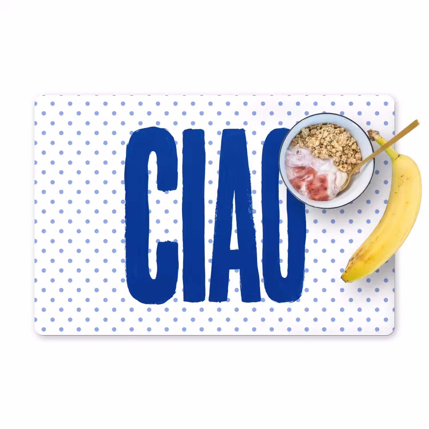 Ciao - Stippen - Roze - Wit Placemat vinyl groot -zzzproduct_Kitchenyeah-website