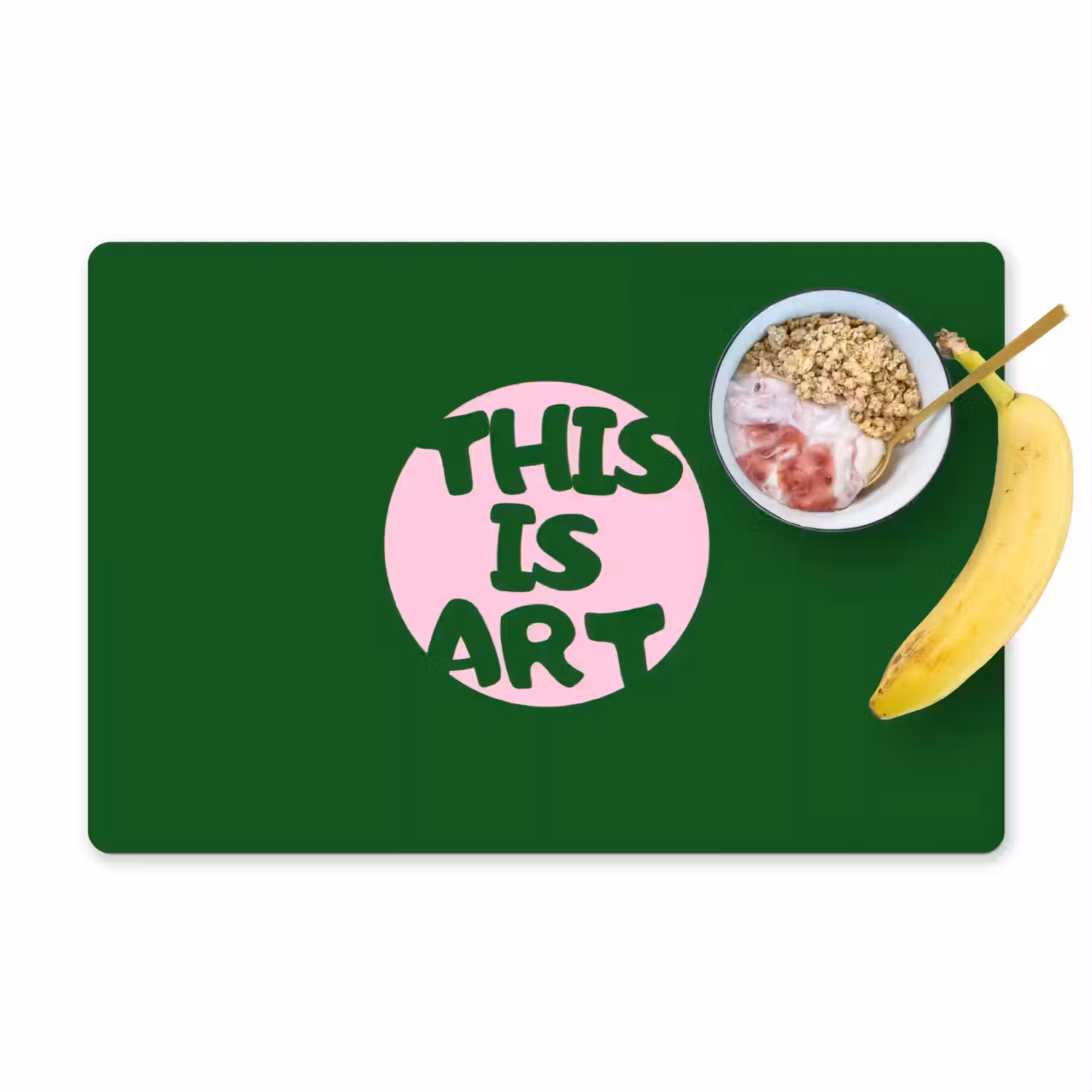 Cirkel - Roze - Tekst - Art Placemat vinyl groot -zzzproduct_Kitchenyeah-website