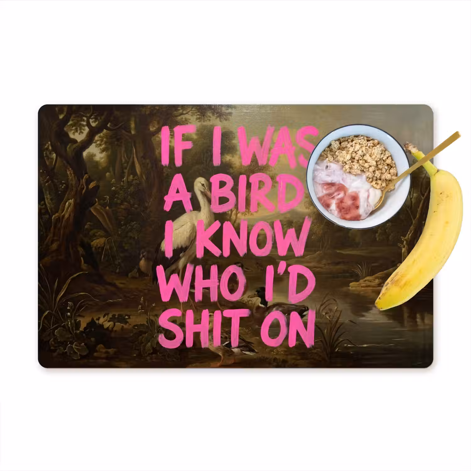 Klassiek - Humor - Roze Placemat vinyl groot -zzzproduct_Kitchenyeah-website