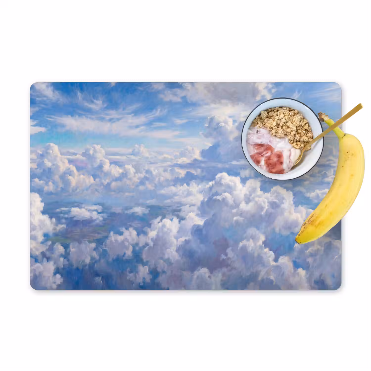 Wolken - Lucht - Natuur - Abstract - Blauw Placemat vinyl groot -zzzproduct_Kitchenyeah-website