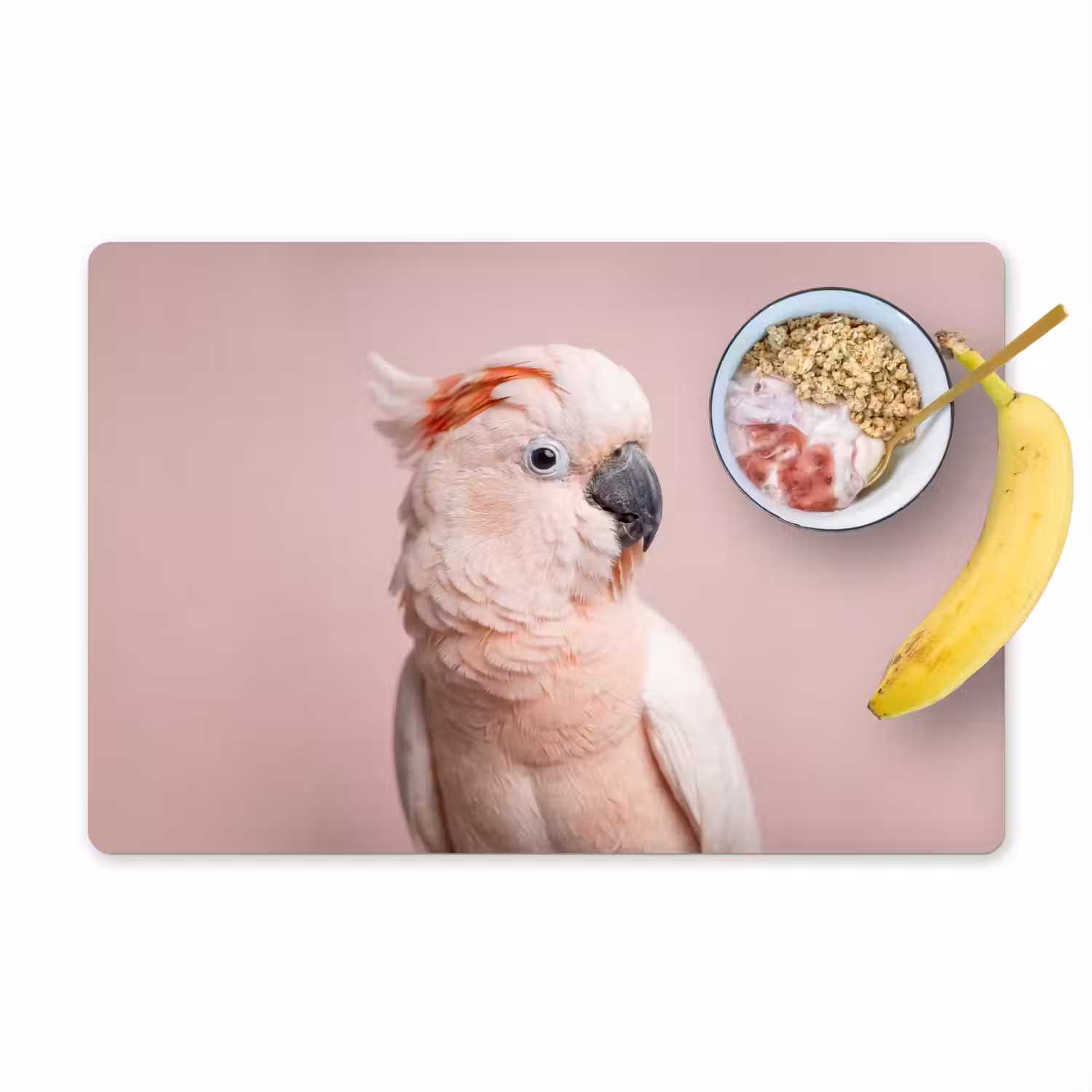 Kaketoe - Portret - Roze Placemat vinyl groot -zzzproduct_Kitchenyeah-website