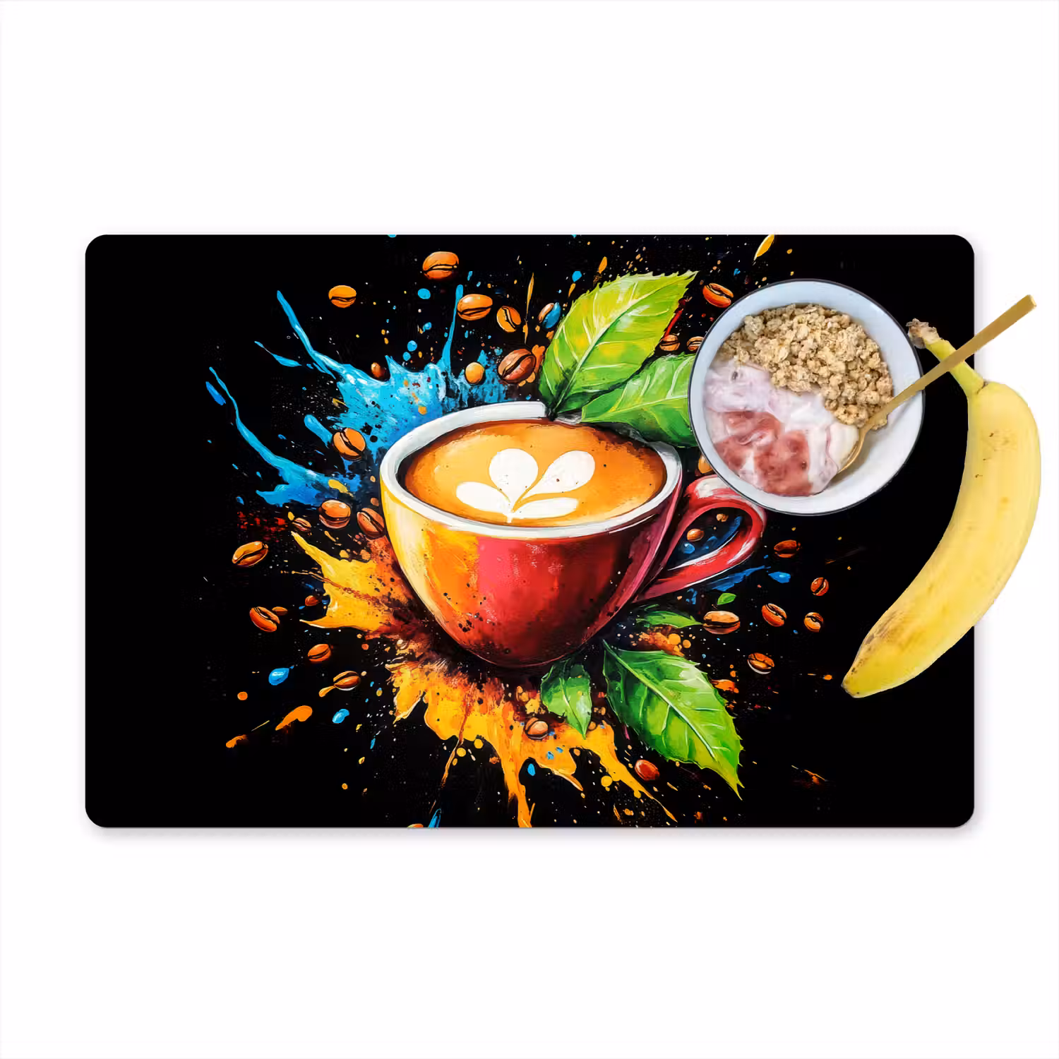 Koffie - Graffiti - Drinken - Abstract Placemat vinyl groot -zzzproduct_Kitchenyeah-website