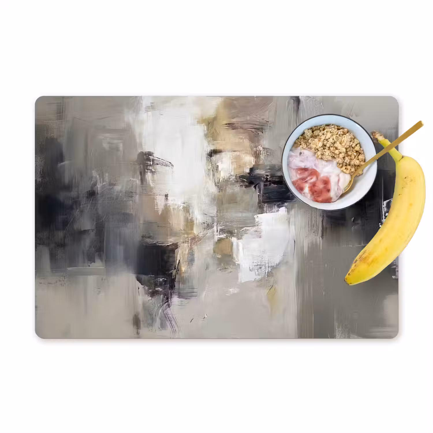 Kleurenpalet - Penseelstreken - Beige - Nevelig Placemat vinyl groot -zzzproduct_Kitchenyeah-website