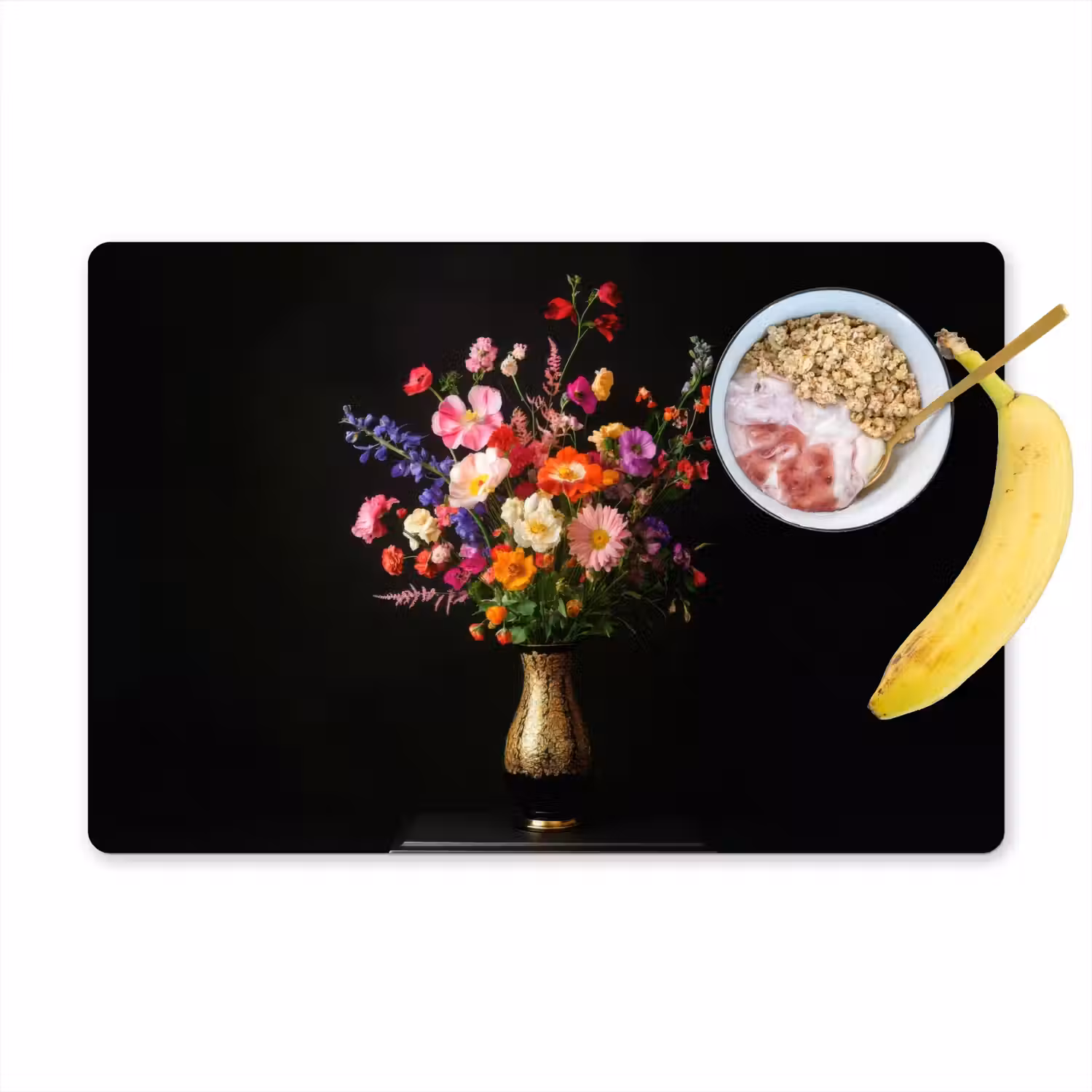 Kleurrijk - Boeket - Vaas - Goud Placemat vinyl groot -zzzproduct_Kitchenyeah-website