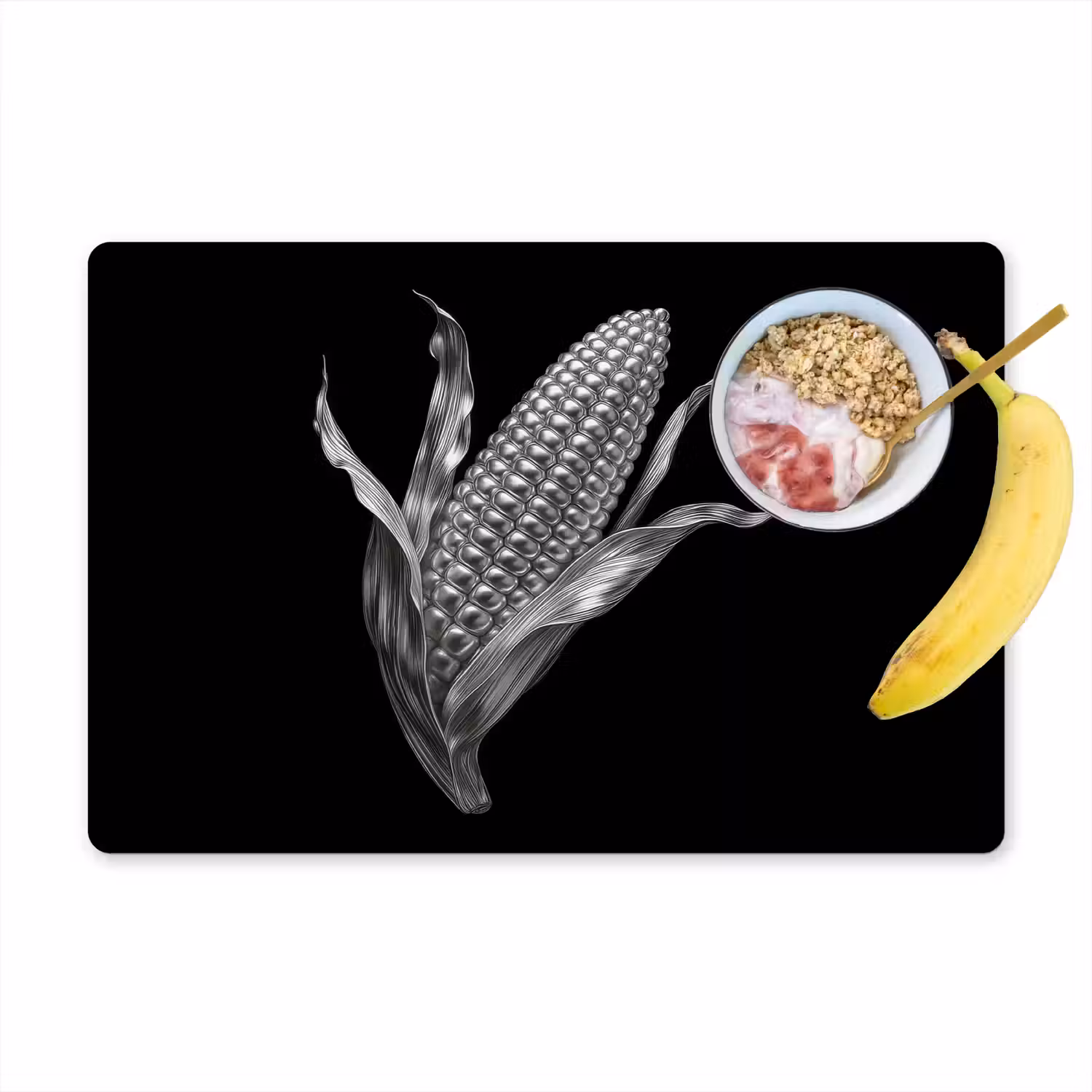 Maïskolf - Glanzend metaal - Elegant Placemat vinyl groot -zzzproduct_Kitchenyeah-website