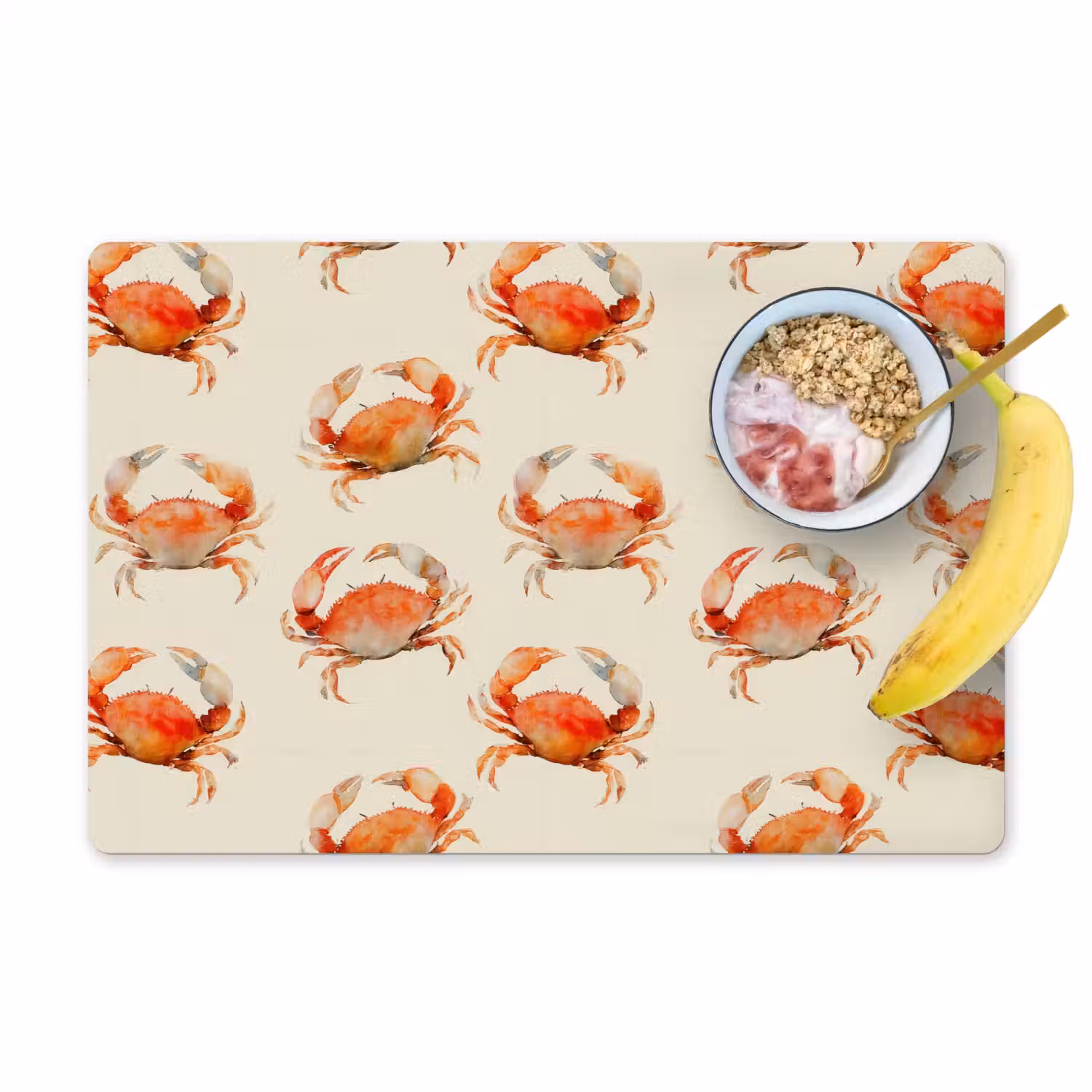 Krabben - Patroon - Oranje Placemat vinyl groot 368 -zzzproduct_Kitchenyeah-website
