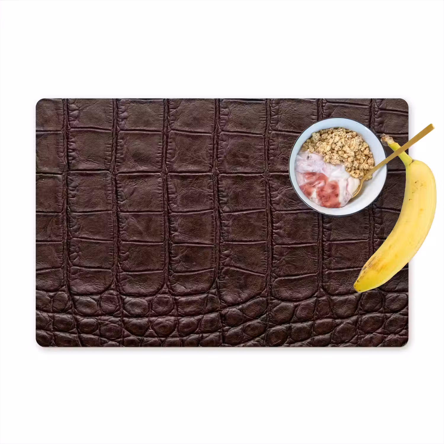 Krokodil - Leer - Bruin Placemat vinyl groot -zzzproduct_Kitchenyeah-website