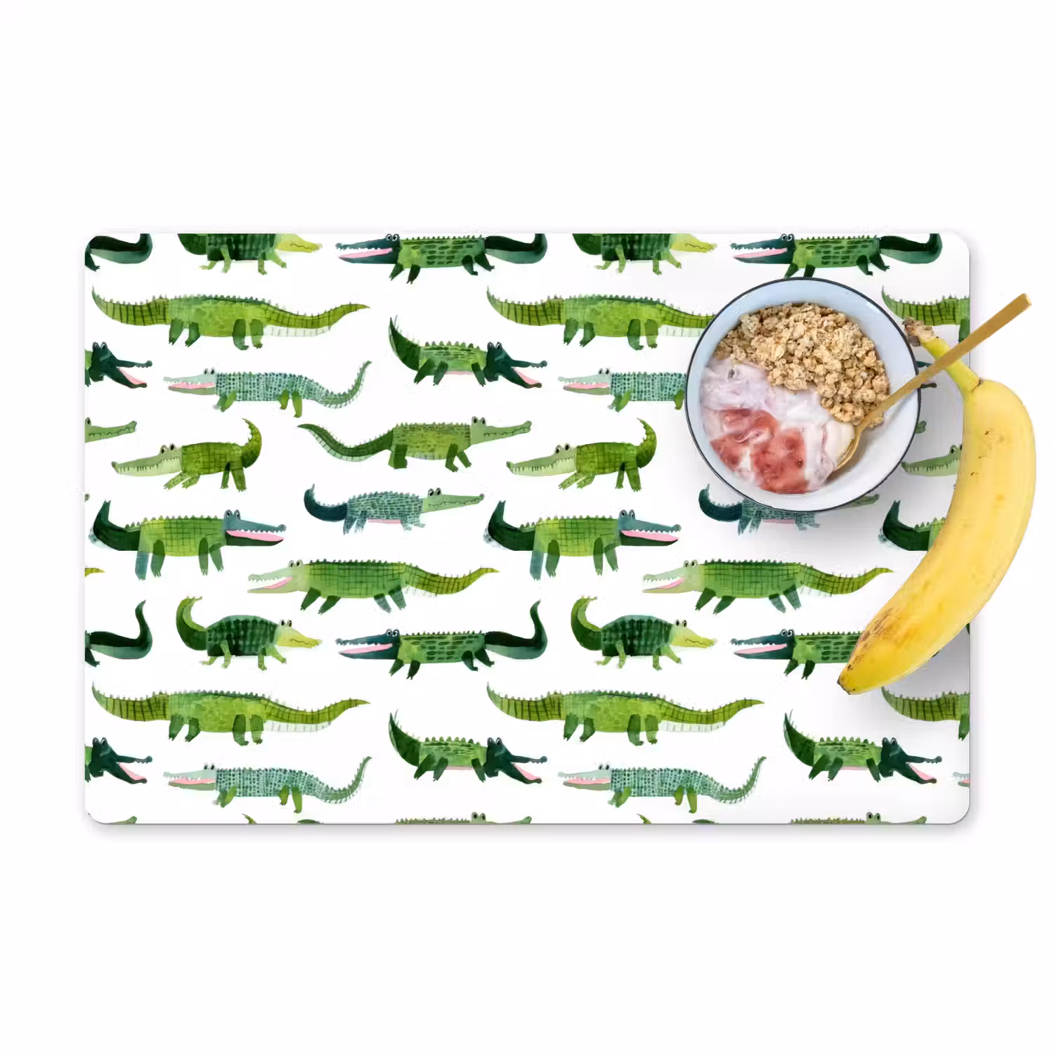 krokodillen - Speels - Groen Placemat vinyl groot 368 -zzzproduct_Kitchenyeah-website