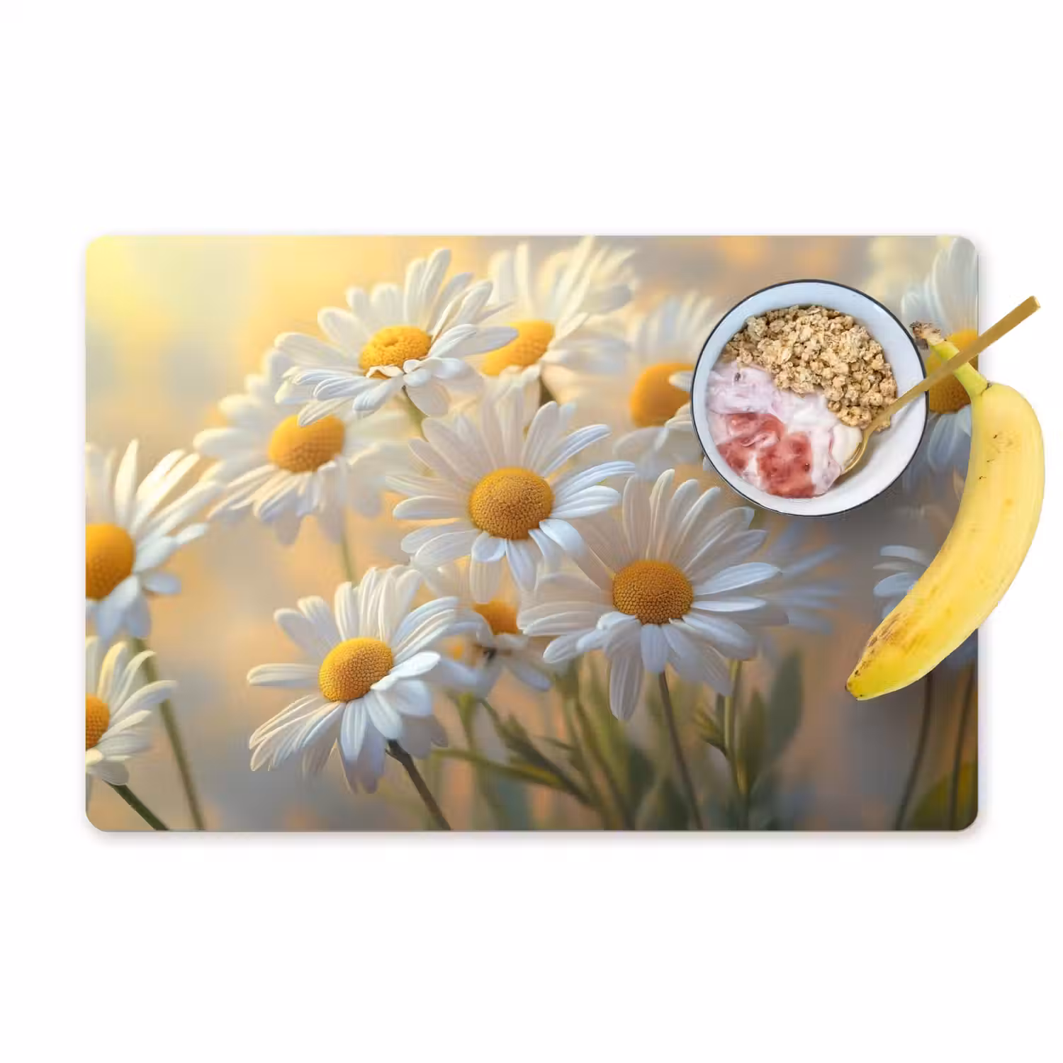 Madeliefjes - Wit - Zonlicht Placemat vinyl groot -zzzproduct_Kitchenyeah-website