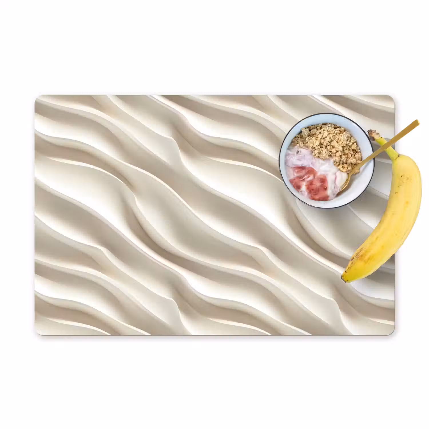 Diagonaal - Golven - Crème Placemat vinyl groot 368 -zzzproduct_Kitchenyeah-website
