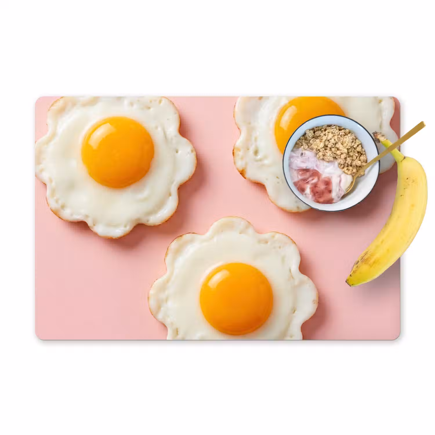 Eieren - Bloem - Roze Placemat vinyl groot -zzzproduct_Kitchenyeah-website
