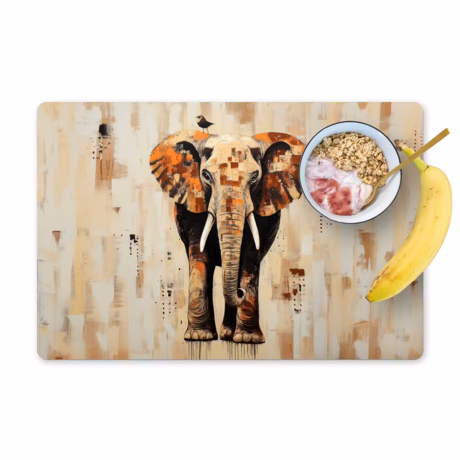 Olifant - Slurf - Mozaïek - Abstract Placemat vinyl groot -zzzproduct_Kitchenyeah-website