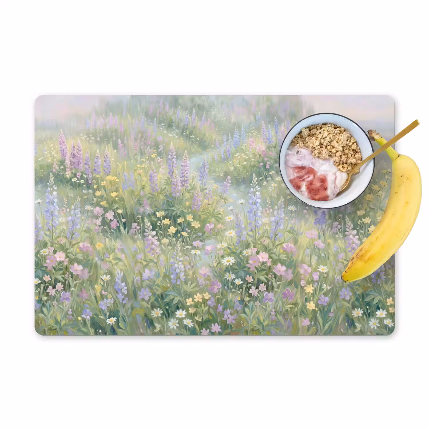 Bloemenveld - Heuvels - Kleurrijk Placemat vinyl groot -zzzproduct_Kitchenyeah-website