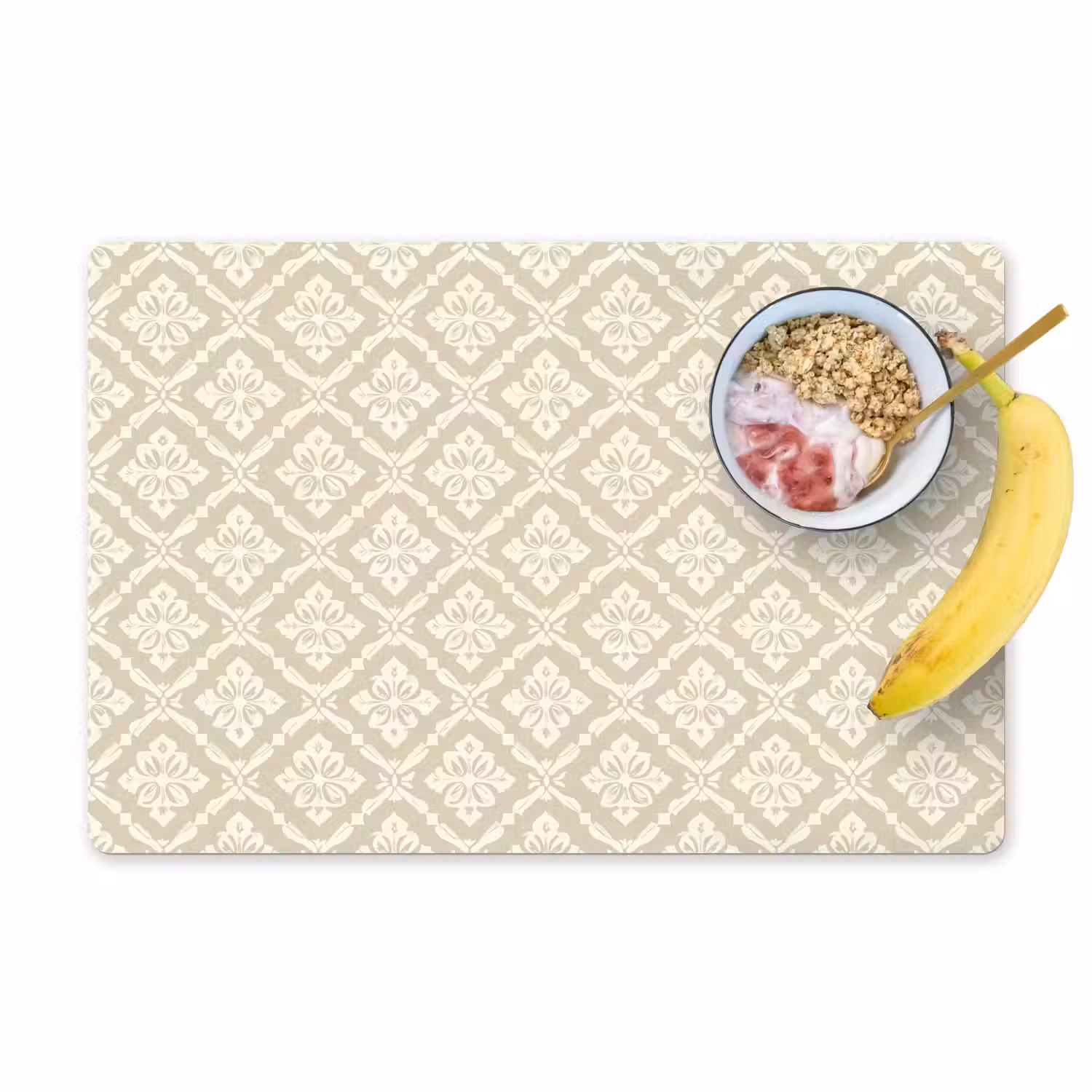 Floraal - Ornament - Beige Placemat vinyl groot 368 -zzzproduct_Kitchenyeah-website