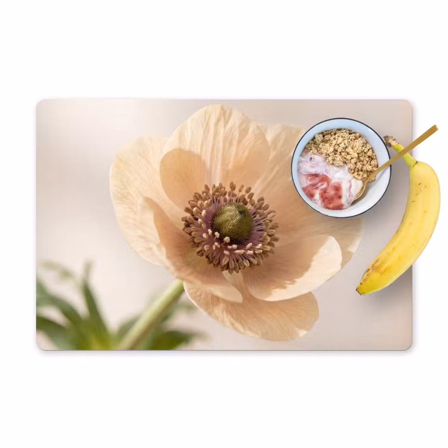 Bloem - Minimalistisch - Groen Placemat vinyl groot -zzzproduct_Kitchenyeah-website