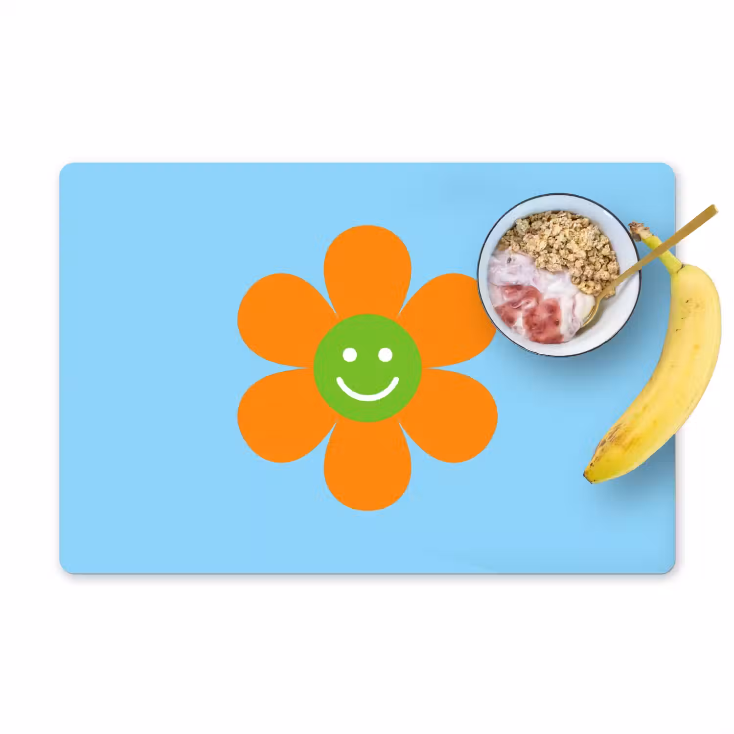 Bloem - Smiley - Kleurrijk Placemat vinyl groot -zzzproduct_Kitchenyeah-website
