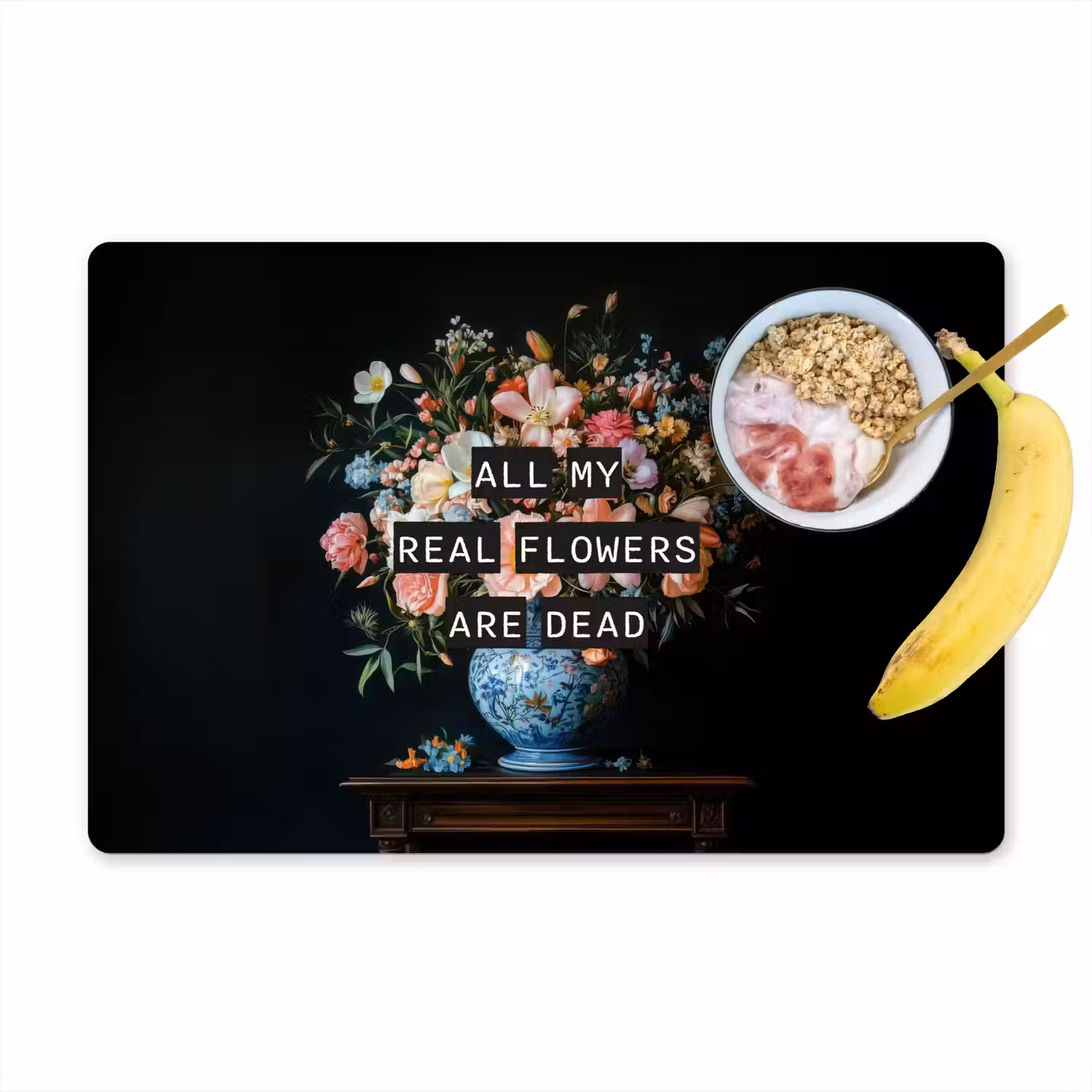 Bloemen - Art - Pastel - Quotes Placemat vinyl groot -zzzproduct_Kitchenyeah-website