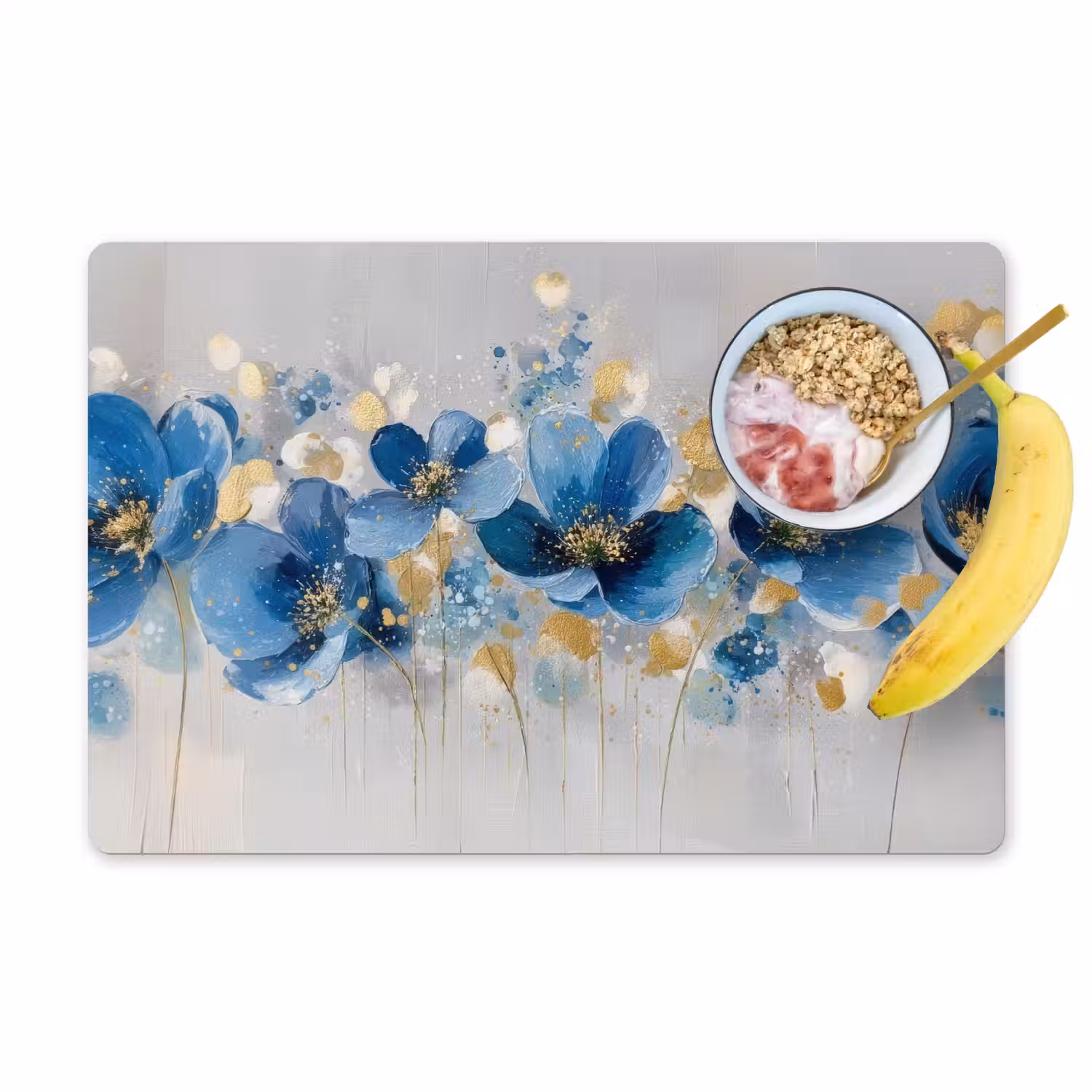 Bloemen - Blauw - Abstract Placemat vinyl groot -zzzproduct_Kitchenyeah-website