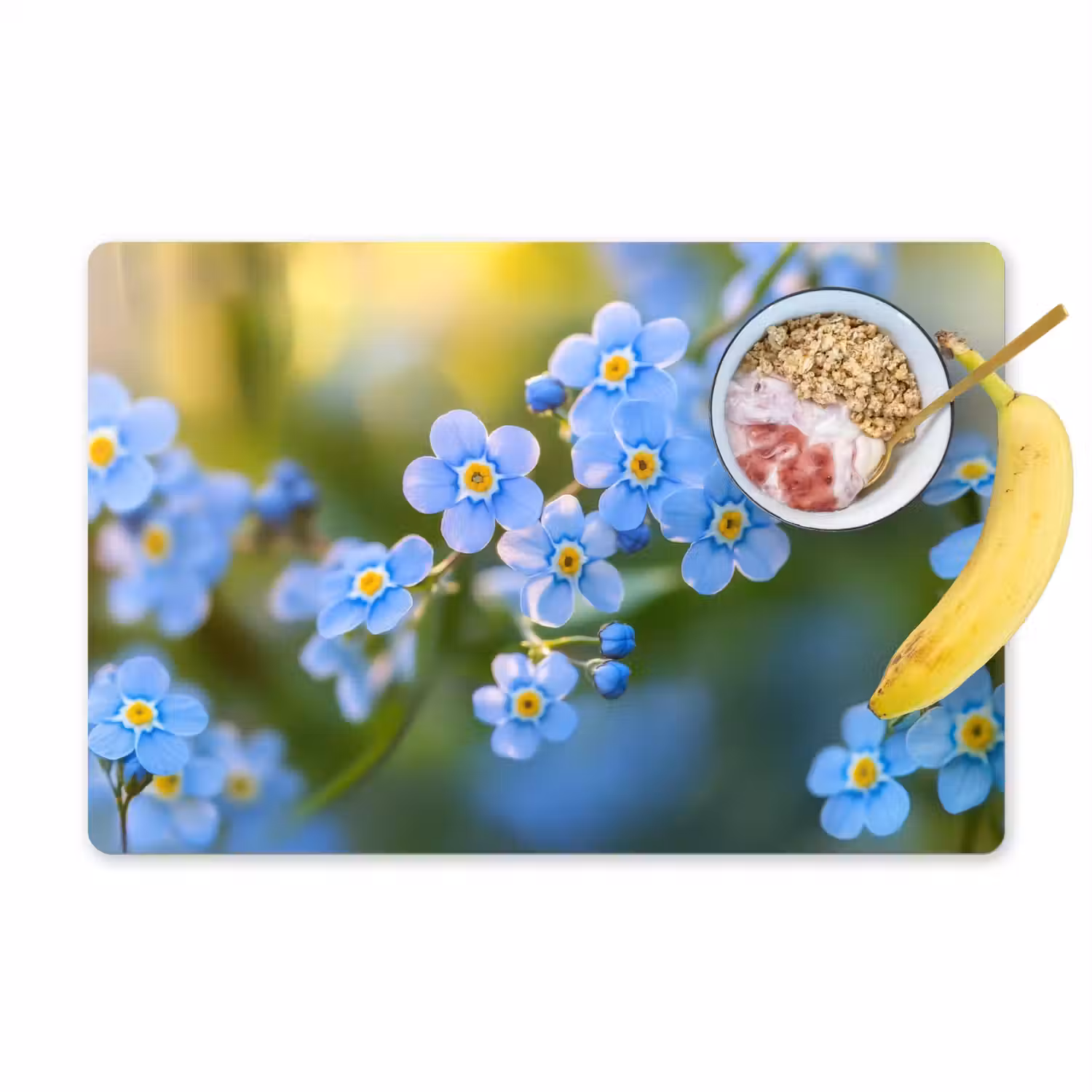 Bloemetjes - Blauw - Vergeet mij nietjes Placemat vinyl groot -zzzproduct_Kitchenyeah-website