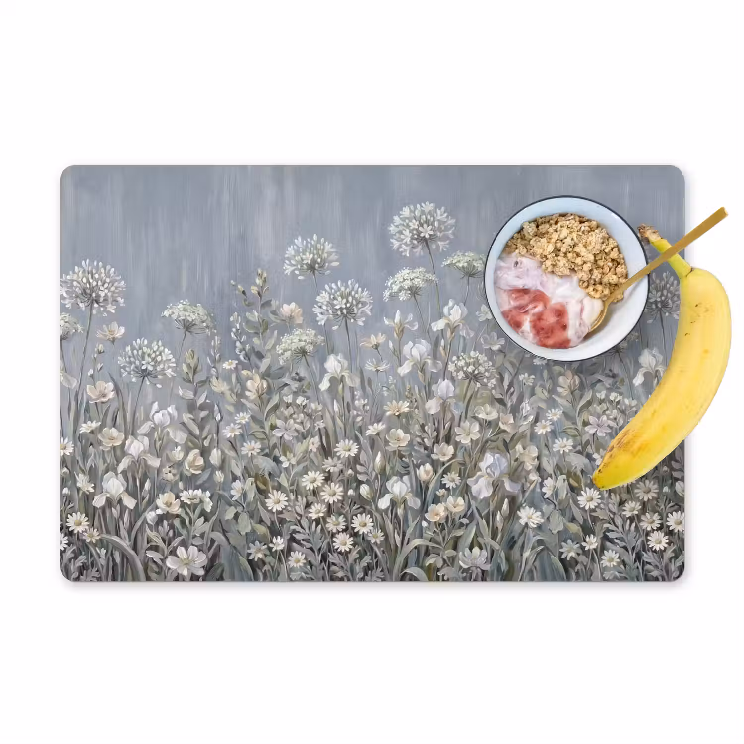 Bloemen - Botanisch - Blauw Placemat vinyl groot -zzzproduct_Kitchenyeah-website